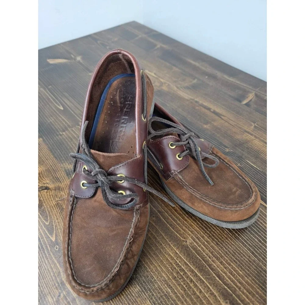 Sperry Top-Sider Men's Boat Shoes Size 11 M Brown Leather Slip On Casual Loafers